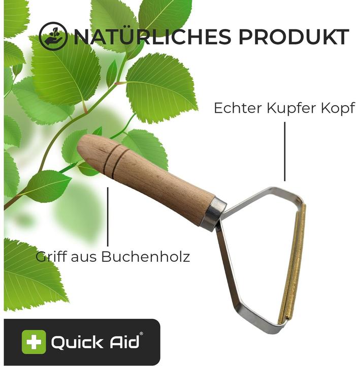 Actual product image Quick Aid Lint remover and pet hair remover with beech wood handle