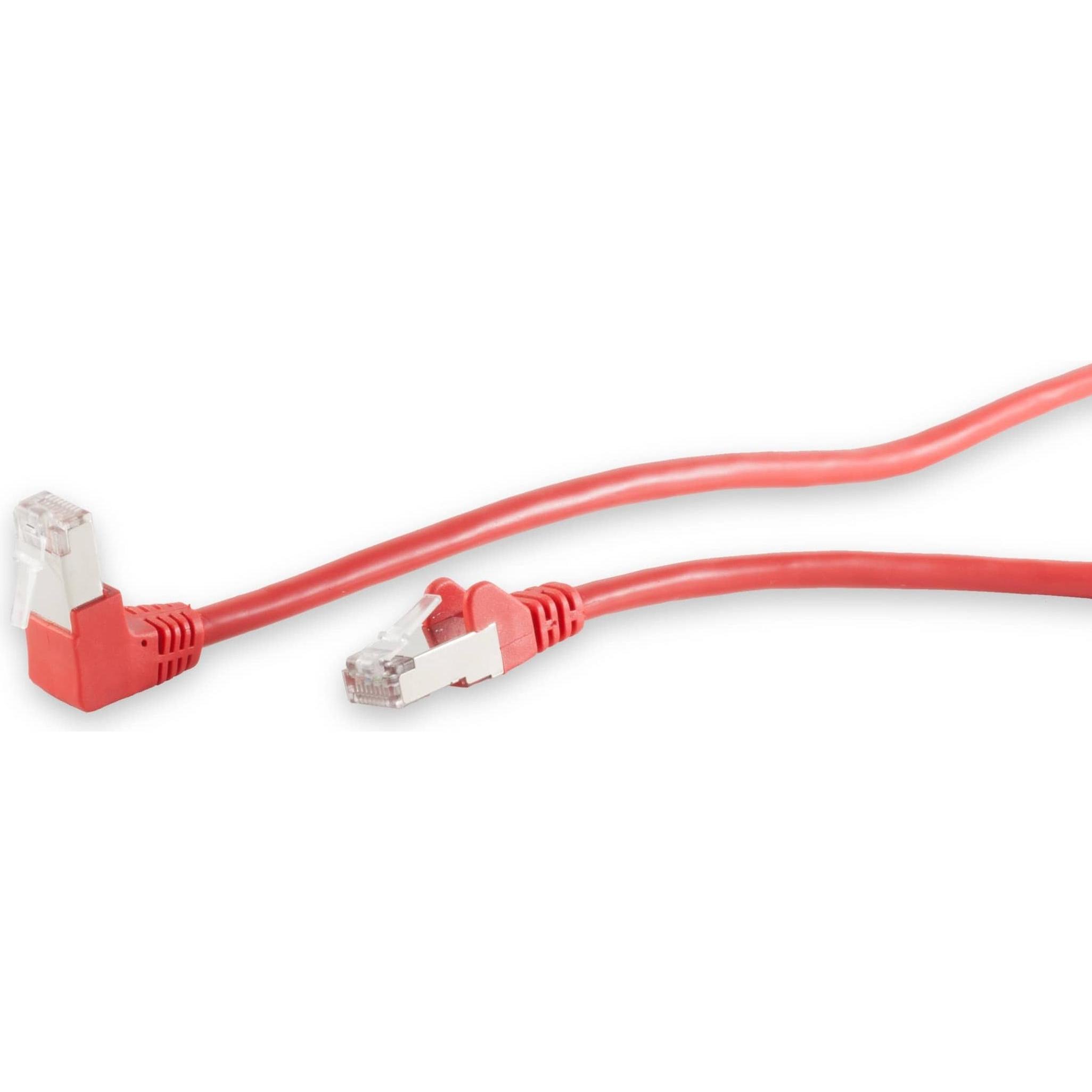 Thumbnail - Shiverpeaks S/CONN maximum connectivity Netzwerkkabel-Patchkabel, cat 6, S/FTP, PIMF, Winkel-gerade, rot, 0,5m (S/FTP, C...
