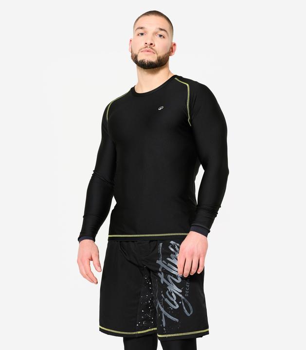 Domyos Langarmshirt Rashguard MMA Grappling Herren - schwarz/gelb (M)