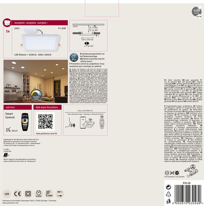 Actual product image Paulmann Built-in panel Areo VariFit (2200 lm)