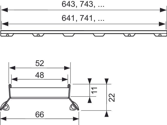 Produktbild TECE Drainline Fliesenmulde "plate II", Edelstahl (900 mm) (900 mm)