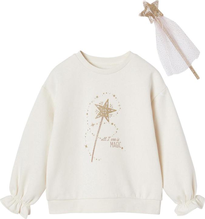 Actual product image Vertbaudet Mädchen Weihnachts-Geschenkset: Sweatshirt & Zauberstab, mit Recycling-Polyester (98, 104)