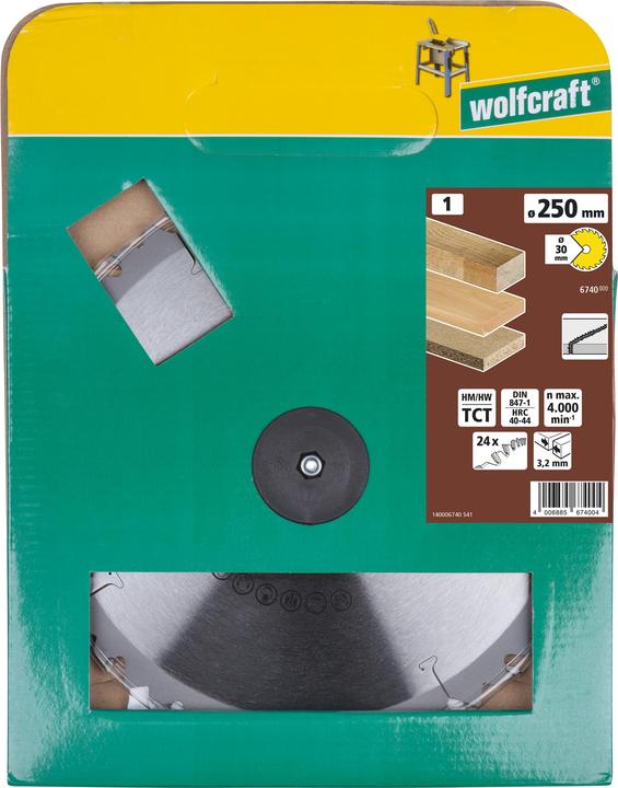 Actual product image wolfcraft TC Circular Table Saw Blade, brown series, Ø 350 mm