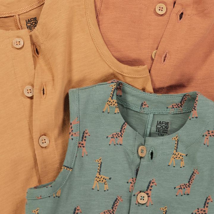 Produktbild La Redoute Collections 3er-Pack Kurzoveralls (74)