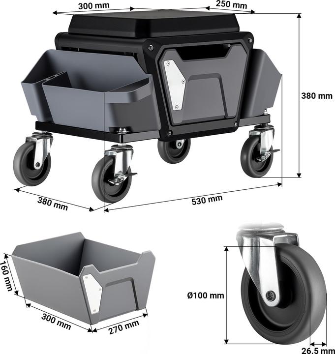 Produktbild Wiltec Rollsitz (120 kg, 1)