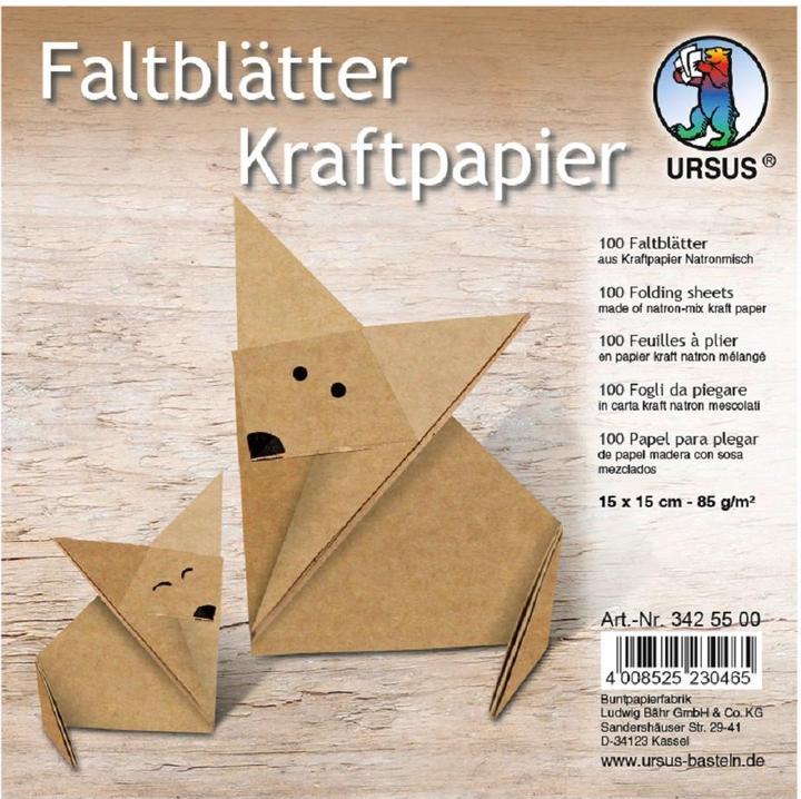 Produktbild Ursus Faltblätter Kraftpapier braun (130 g/m², 100x)
