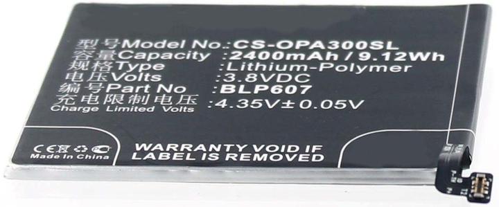 Produktbild AGI 38439 - Batterie/Akku - OnePlus - Schwarz - Lithium Polymer (LiPo) - 2400 mAh -