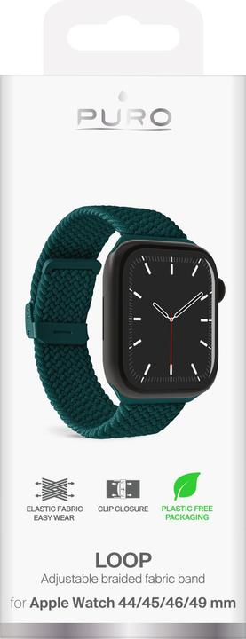 Produktbild Puro Loop Band - Pleciony pasek do Apple Watch 42/44/45/49 mm (zielony) (Textil)