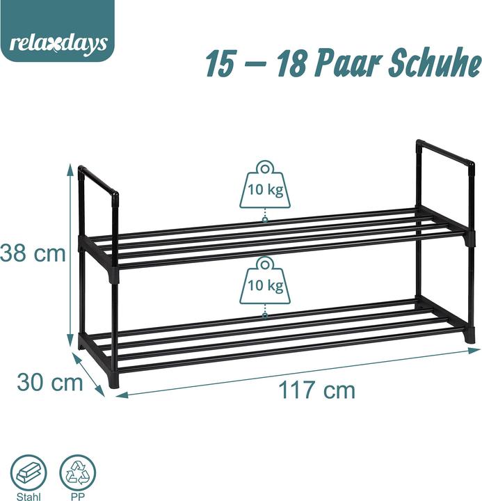 Productafbeelding Relaxdays Schuhregal (117 x 30 x 38 cm)