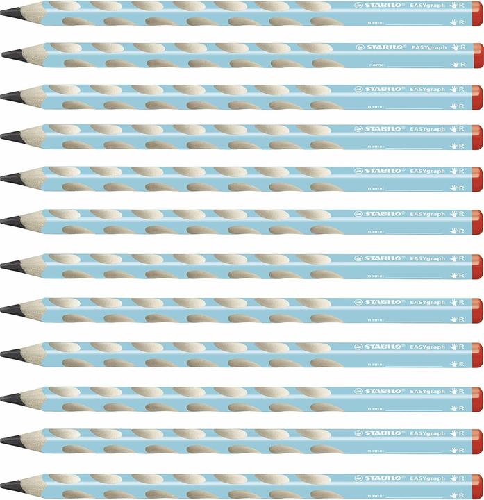 Actual product image STABILO Ergonomic triangular pencil for right-handers - EASYgraph in blue - pack of 12 - hardness (3.15 mm, HB, 12x)