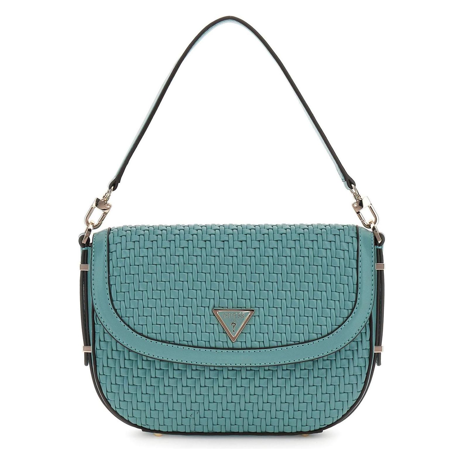 Guess, Damen, Handtasche, Murielle Flap Shoulder Bag, Türkis