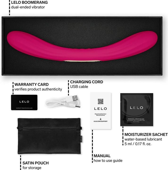 Productafbeelding LELO - Boomerang Doppelender Vibrator Kirsch