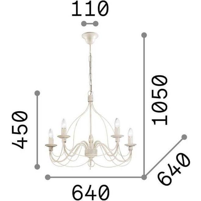 Thumbnail - Ideal lux, Pendelleuchte, CORTE Pendelleuchte E14 5-fach ⌀640mm dimmbar Rostfarben 057187 (E14)