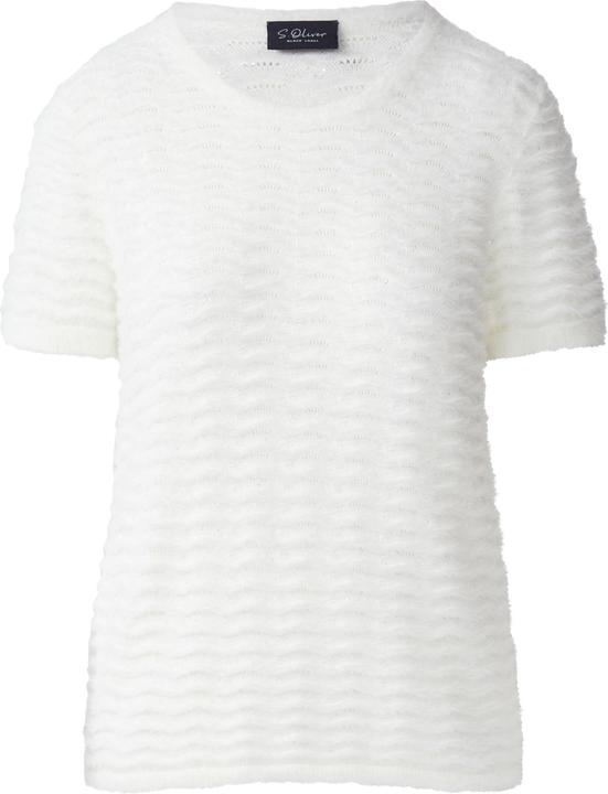 Produktbild s.Oliver Strickpullover Kuscheliger Kurzarm-Pullover mit Wellenstrickmuster und Pailletten (40)