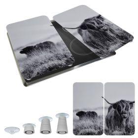 Produktbild Wenko Herdabdeckplatten Highland Cattle schwarz 2 St.