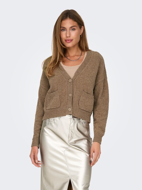 Actual product image Only V-neck Ribbed cuffs Drop shoulder Cardigan Cardigan (L)