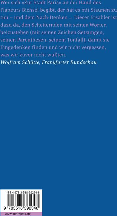 Produktbild Zur Stadt Paris (Deutsch, Peter Bichsel, 2007)