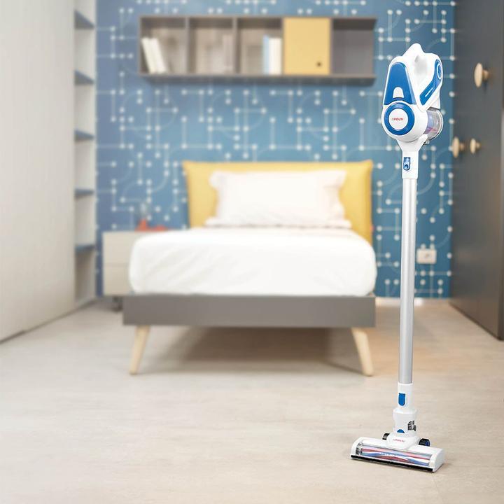Image du produit Polti PBEU0116 FORZASPIRA SLIM SR90B Rechargeable 2-in-1 cordless electric vacuum, White/Blue