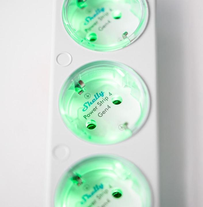 Shelly Power Strip 4 Gen4, 4-fach Steckdosenleiste, weiss, WiFi, Bluetooth, Zigbee, Matter, Apple HomeKit