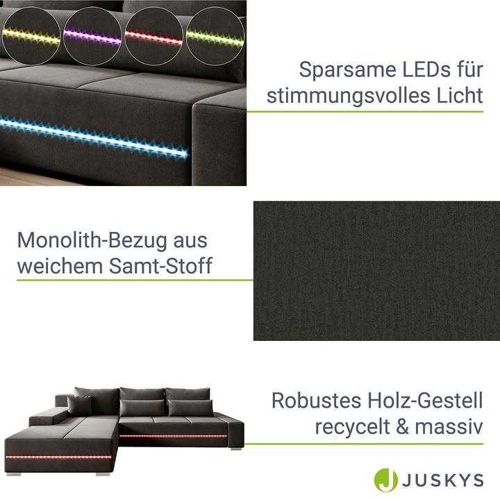 Produktbild Juskys Sofa Davos Links (2-Sitzer)