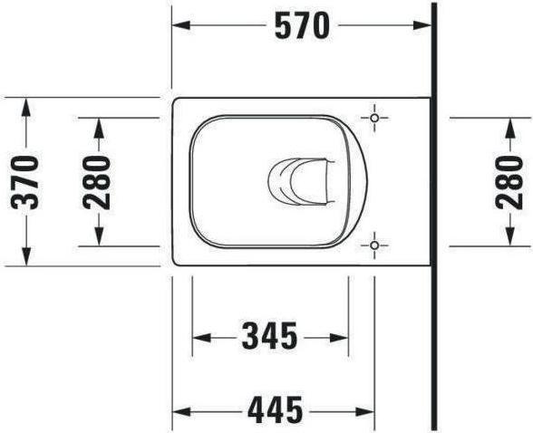 Produktbild Duravit Wand-WC VERO AIR RIMLESS tief, 370x570mm weiss WonderGliss