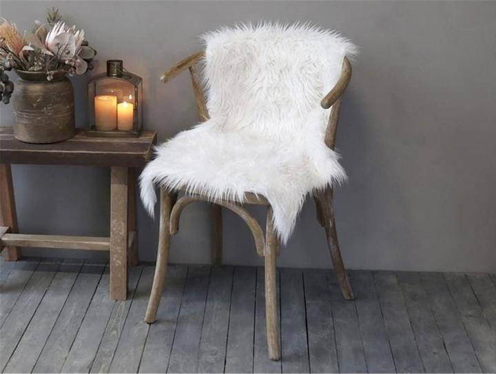 Immagine prodotto Chic Antique Imitazione di pelle d'agnello 90 x 60 cm, Bianco