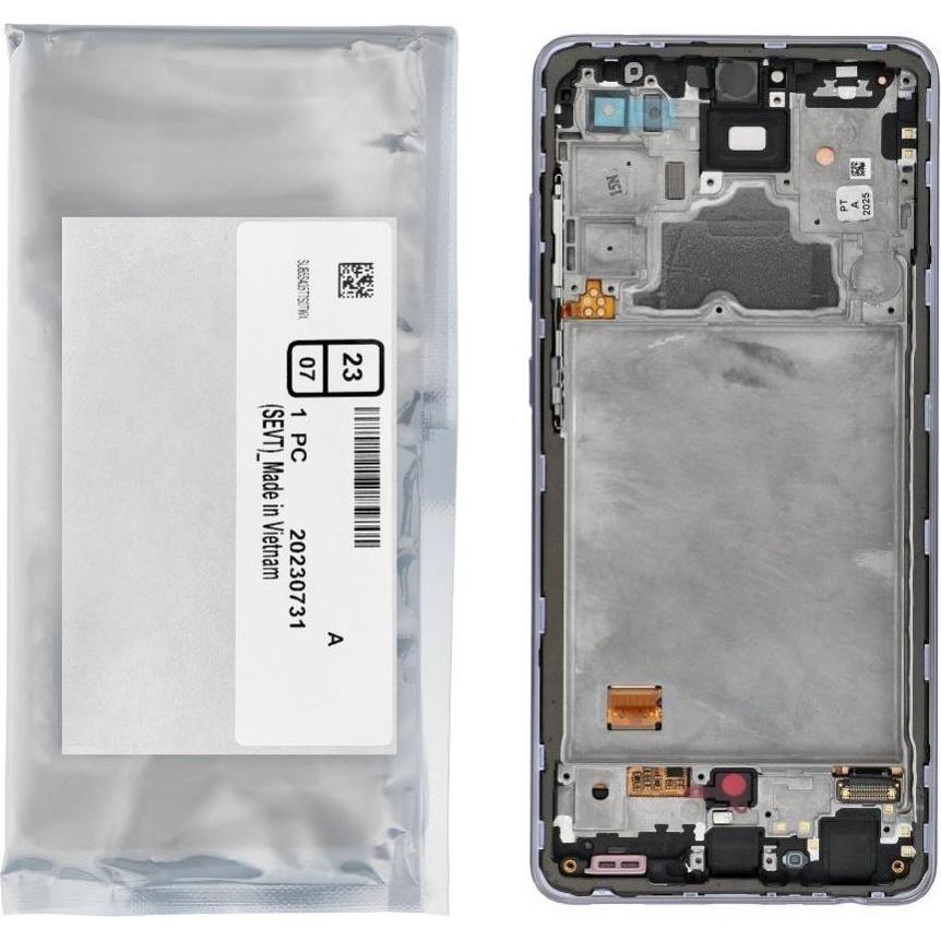 Samsung LCD display! ServicePack LCD Display for A72 A725F GH82-25460C Purple (Display), Mobilgerät 