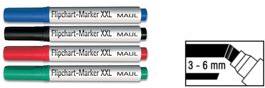 Produktbild Maul Flipchart-Marker XXL, sortiert, 4er Set in den Farben: je 1x rot, blau, grün, schwarz (4x)