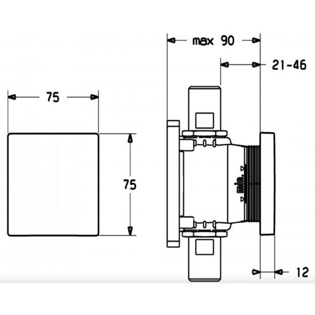 Thumbnail - Hansa, Zubehör Sanitärinstallation, Hansafill Abdeckplatte, 75x75 mm, 44810000
