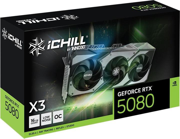 Produktbild Inno3D GeForce RTX 5080 iCHILL X3 - 16GB GDDR7 RAM - Grafikkort (16 GB)