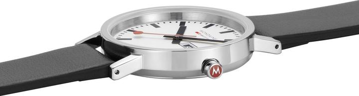 Immagine prodotto Mondaine Classic - Vegan poliert Wochentag / Datum (Orologio da polso analogico, Fatto in Svizzera, 36 mm)