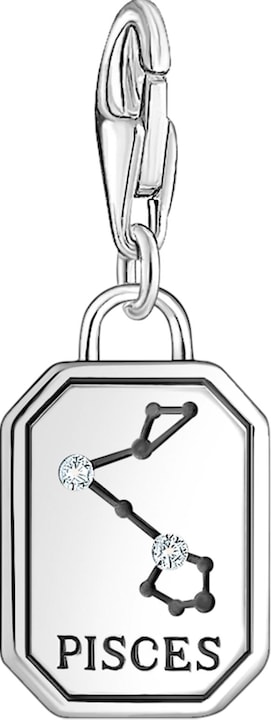 Immagine prodotto Thomas Sabo Ciondolo Charm segno zodiacale Pesci con pietre d'argento (Argento 925, Annerito)