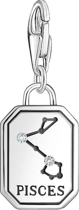 Produktbild Thomas Sabo Charm-Anhänger Sternzeichen Fische mit Steinen Silber (925 Sterlingsilber, Geschwärzt)