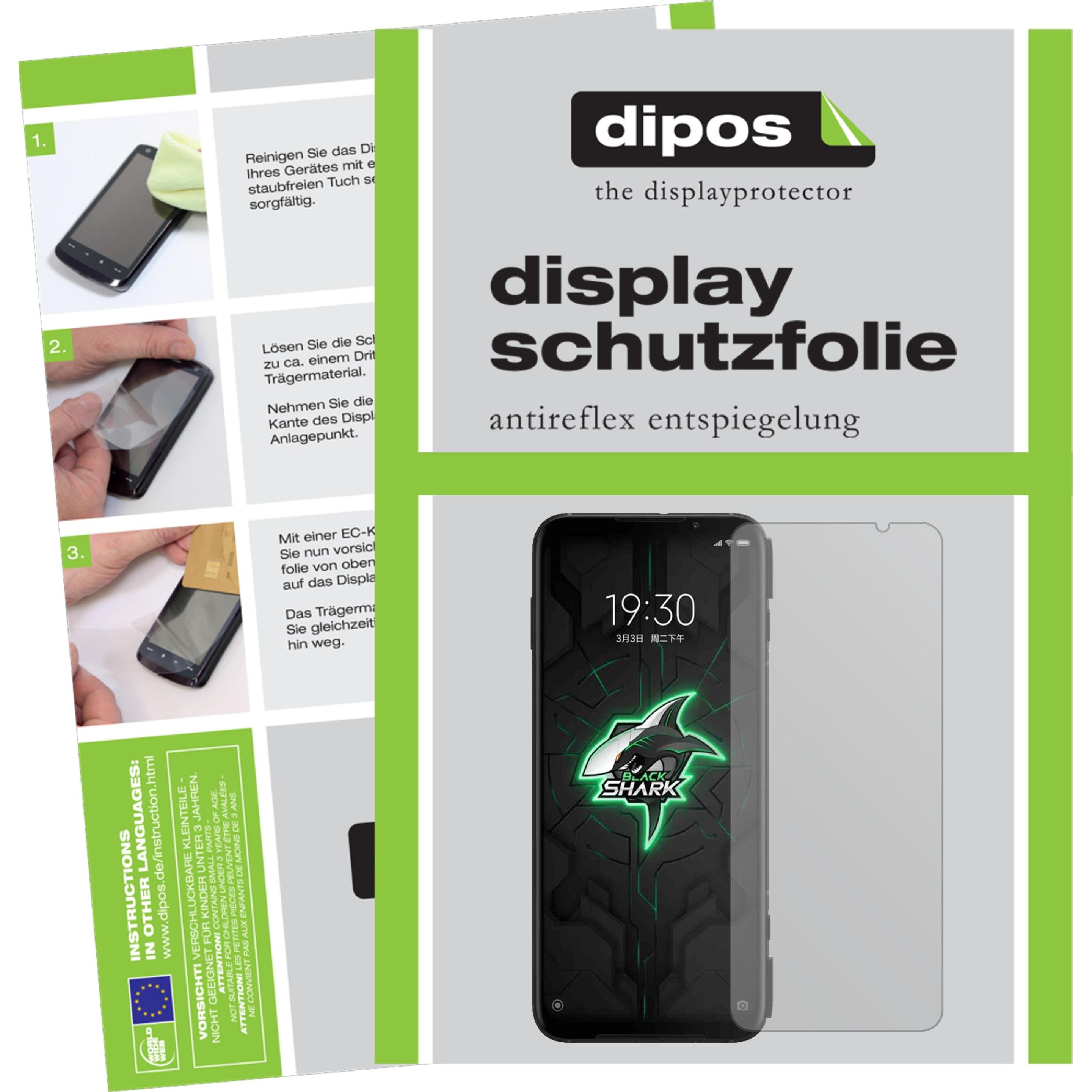 Dipos Displayschutzfolie Antireflex (2 Stück, Xiaomi Black Shark 3), Smartphone Schutzfolie, Transparent
