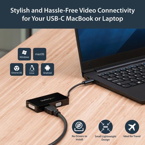 Image du produit StarTech USB-C Multiport Adapter (HDMI, DVI, VGA, 8.50 cm)