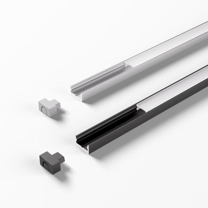 Halemeier ChannelLine i schwarz opal 10er Set L=2500 Alu-und Abdeckprofil