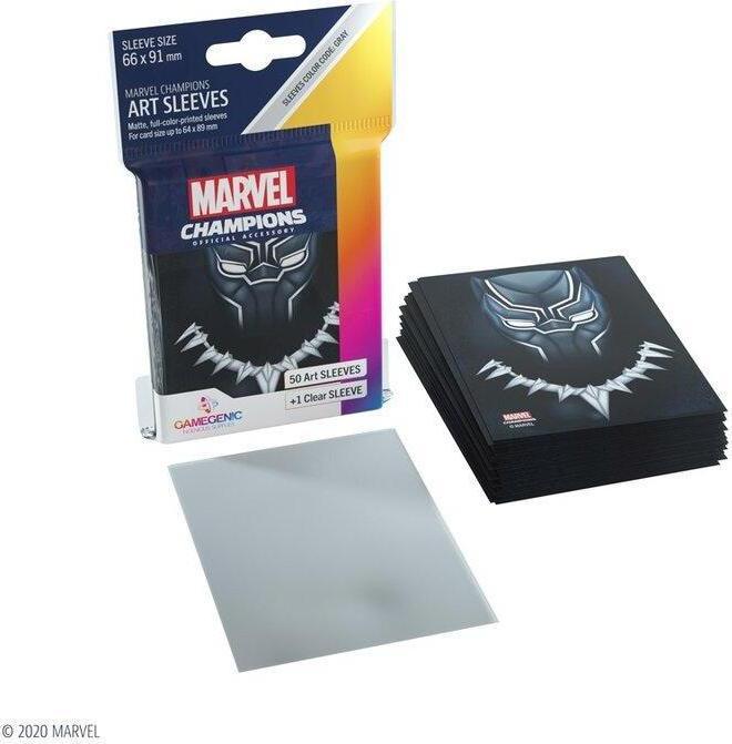 Produktbild Gamegenic GGS10094ML - Marvel Champions Art Hüllen - schwarz Panther (50+1 Hüllen)