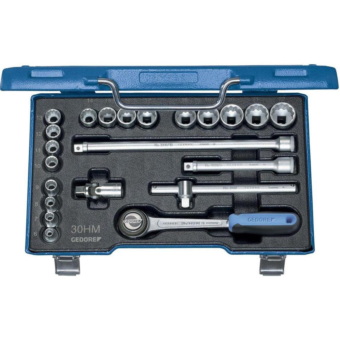 Gedore, Steckschlüssel + Stecknuss, D 30 HMU-3 Steckschlüssel-Satz 3/8" 22-teilig UD-Profil 6-22 mm (3/8")