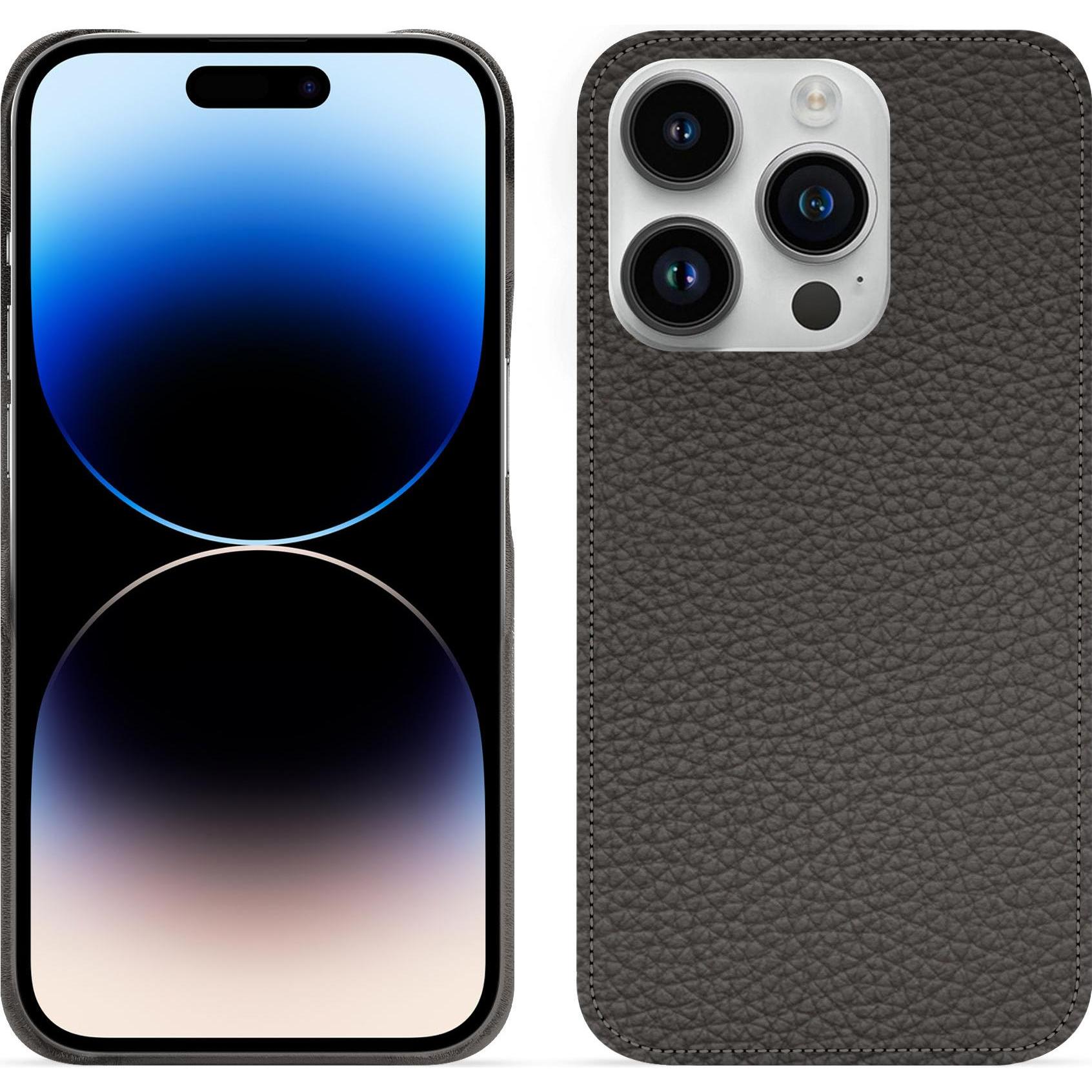 Noreve Lederschutzhülle (Apple iPhone 15 Pro), Smartphone Hülle, Grau