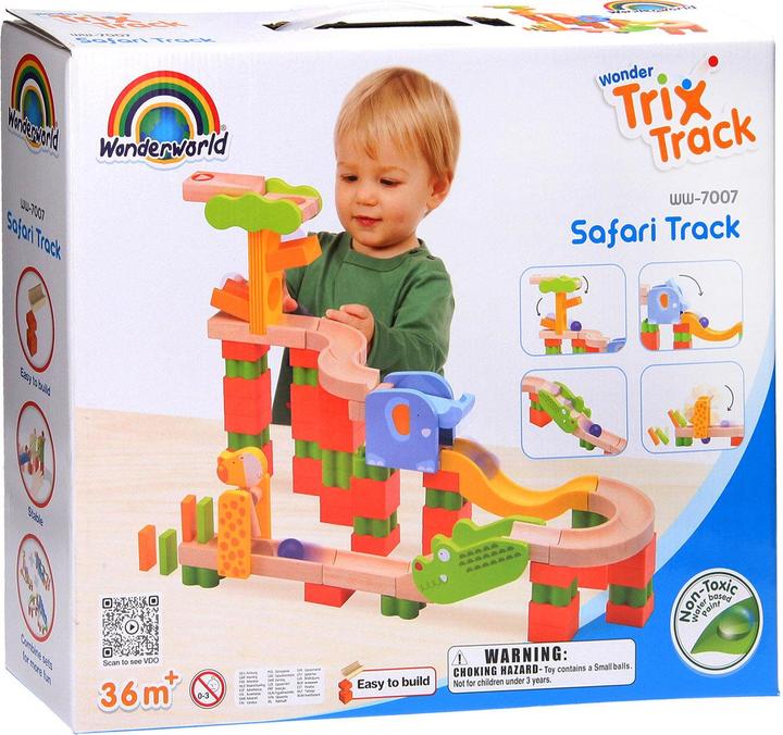 Actual product image Wonderworld WW TrixTrack marble run Safari Track