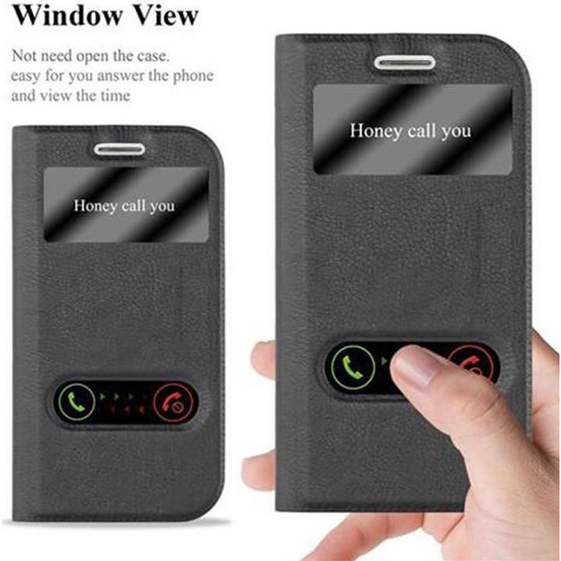 Thumbnail - Cadorabo Book mit View Doppelfenster Cover (Samsung Galaxy S3), Smartphone Hülle, Schwarz