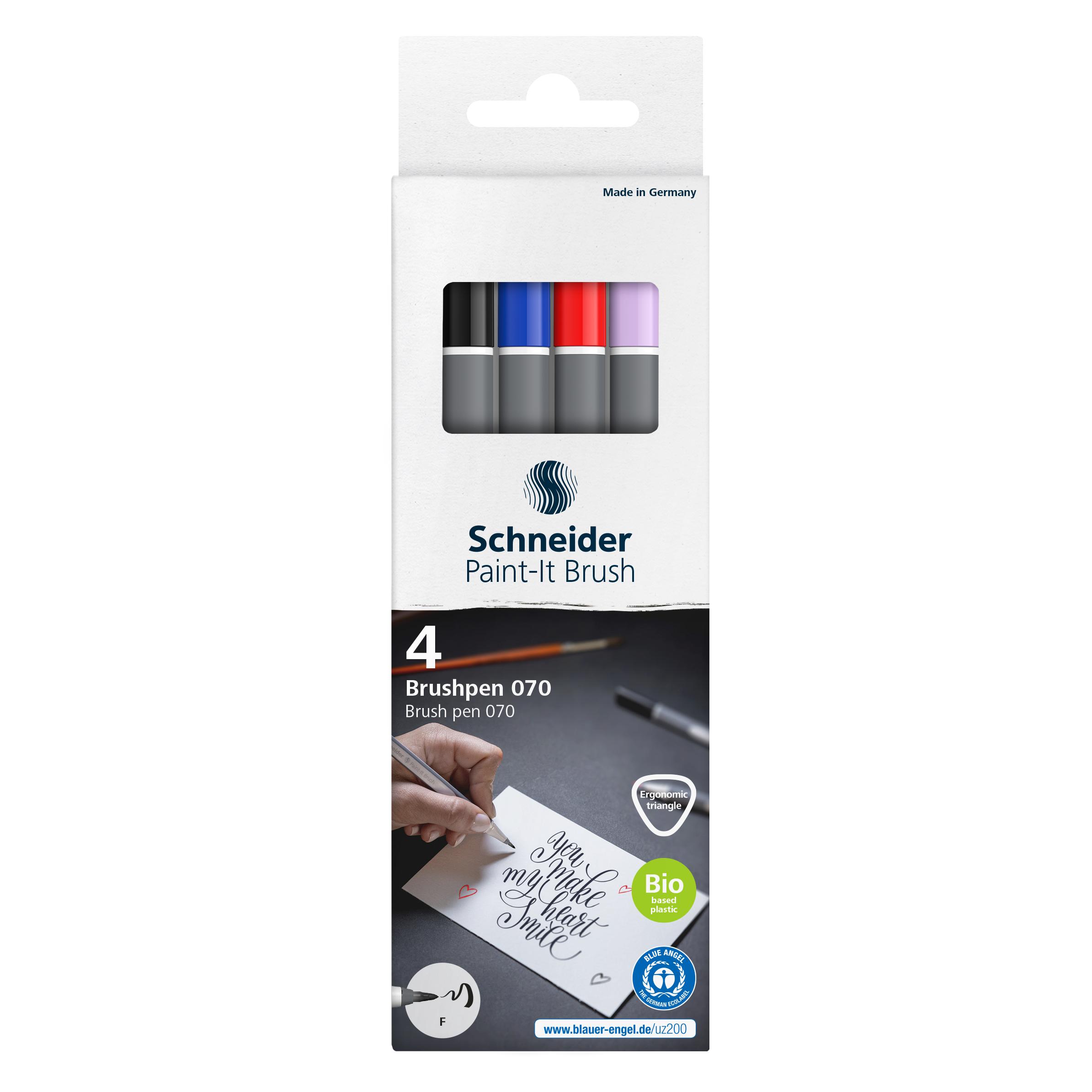 Schneider, Kleurpotloden, Kwaststift Paint-It 070 Portefeuille Van 4 (4 x)