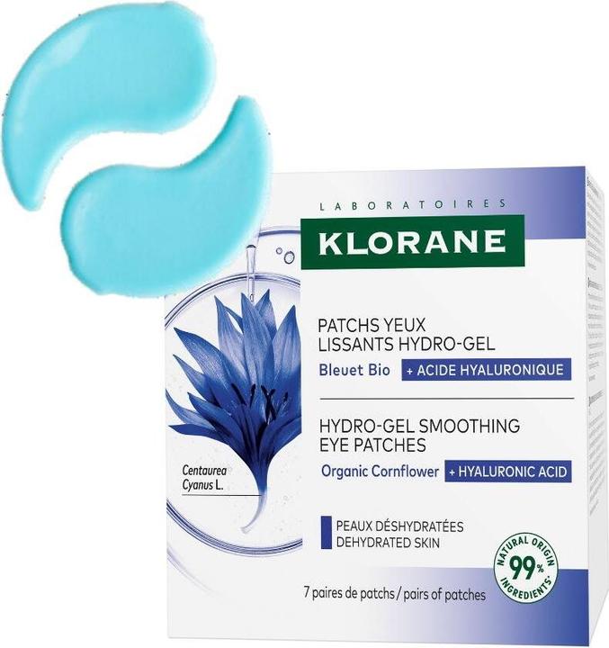 Image du produit Klorane Patchs contours des yeux lissants et défatigants au Bleuet BIO (Patchs pour les yeux, 2 ml, Journée)