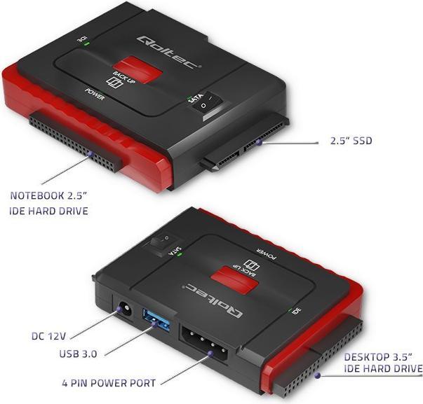 Image du produit Qoltec 50645 Adapter USB 3.0 to IDE SATA