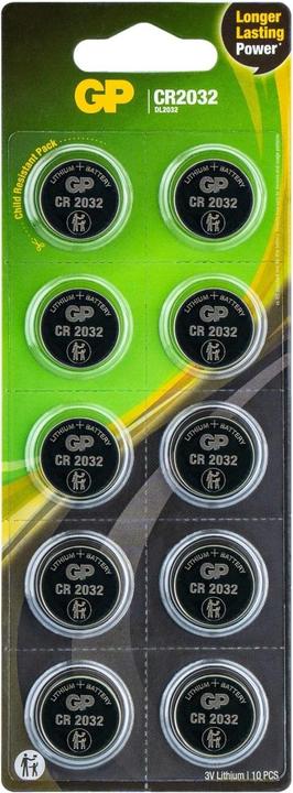 Produktbild GP Batteries CR2032 Lithium Knopfzelle / 10 Stück (10 Stk., CR2032, 220 mAh)