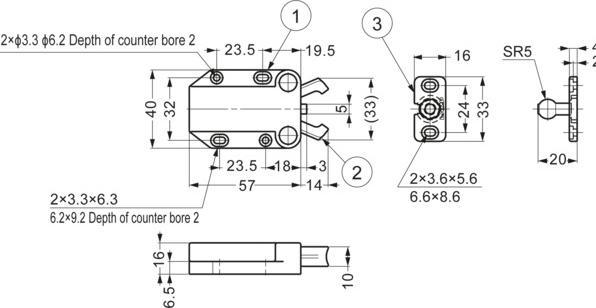 Produktbild LAMP® Druckschnapper MC-37F, 78 Newton, Kunststoff schwarz