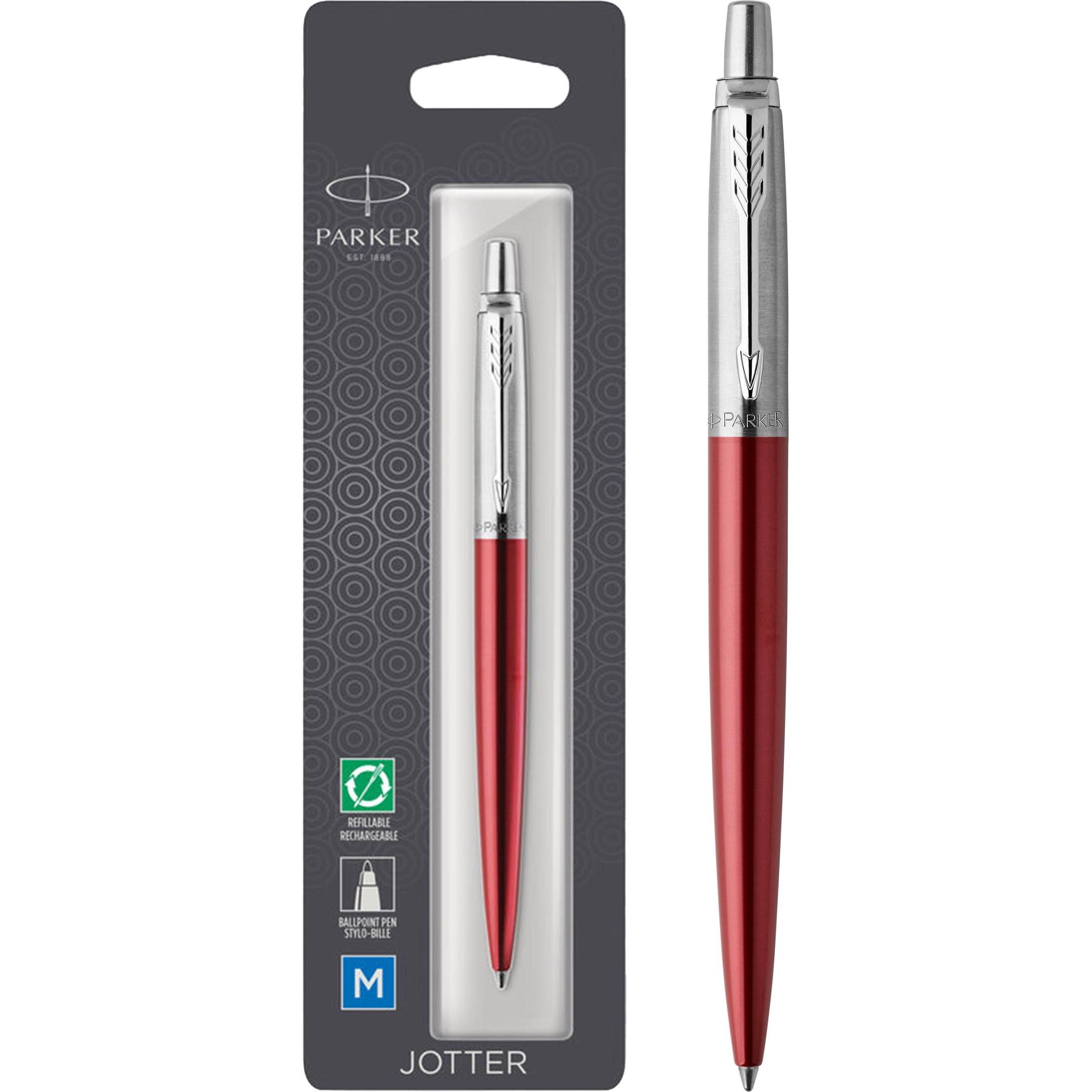 Parker, Penne, Biros JOTTER Kensington BL M (Cromatura, Rosso, 1 x)
