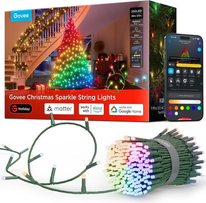 Govee Christmas Sparkle String Lights, H6870341, sample (20 m)