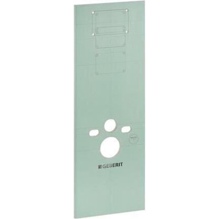 Geberit, Placca WC, Pannello in gesso con paragone con l'elemento WC