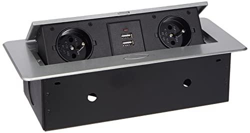 Orno Bloc caché avec 2 prises 230 V + 2 prises USB - Détecteur de mouvement (2 x)